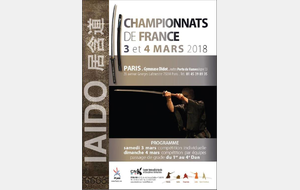 Championnats de France Iaido - Paris - 3/4 mars 2018