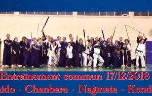 Entraînement commun KENDO IAÏDO NAGINATA CHANBARA 17/12/2018